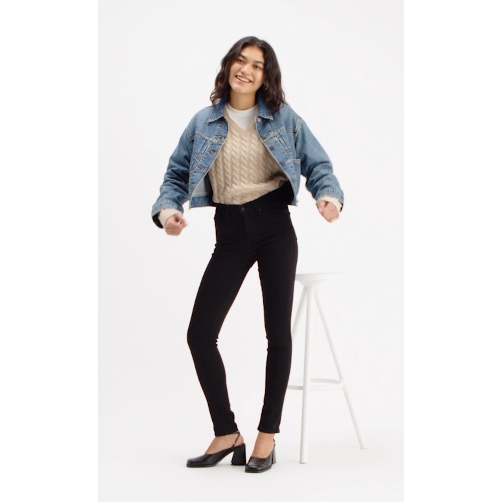 Levi's 311 Shaping Skinny Jeans Black Soft Stretch Mid Rise Size 6 Short W28 L28 - Picture 10 of 13